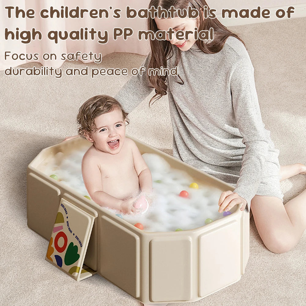 Baby Bathtub for Infants To Toddlers Collapsible Baby Bath Tub with Drain Outlet Infant Tub Toddler Bathtub Shower Basin