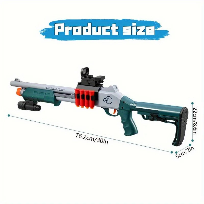 Soft Bullet Sniper Rifle with Scope Toy JH2027C Shell Throwing Design Toy Shotgun-Variant1( US Stock)