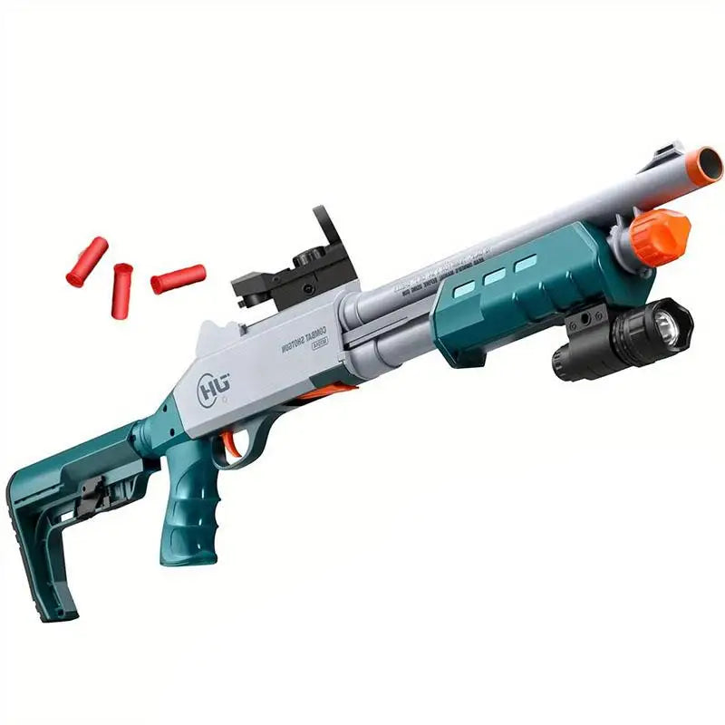 Soft Bullet Sniper Rifle with Scope Toy JH2027C Shell Throwing Design Toy Shotgun-Variant1( US Stock)