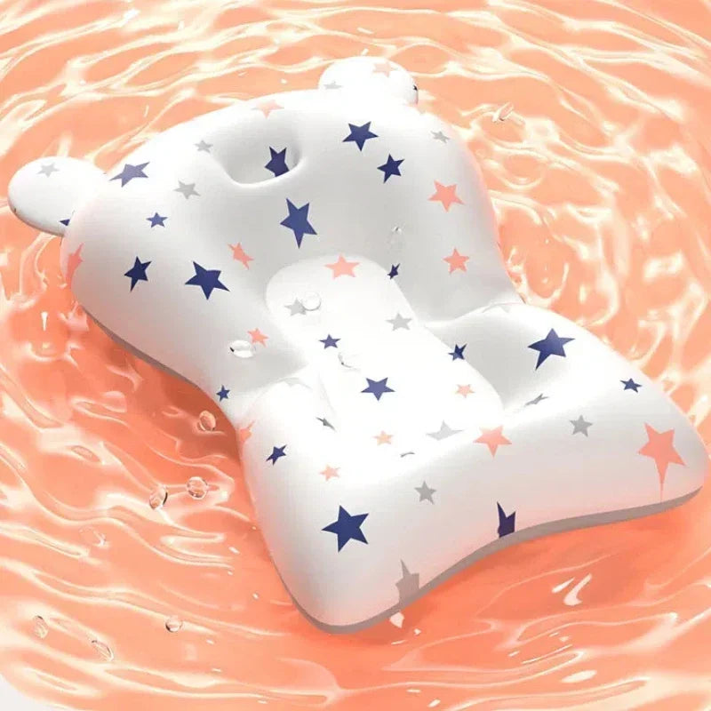 Baby Bath Seat Support Mat Infant Anti-Slip Soft Comfort Body Cushion Foldable Baby Bath Tub Pad Chair Newborn Bathtub Pillow