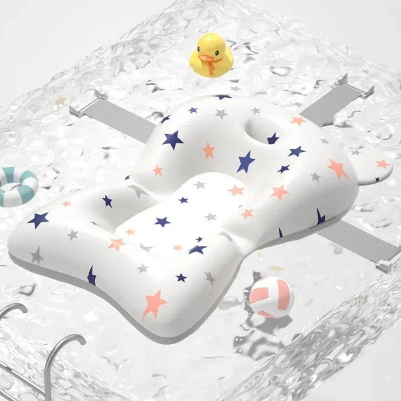 Baby Bath Seat Support Mat Infant Anti-Slip Soft Comfort Body Cushion Foldable Baby Bath Tub Pad Chair Newborn Bathtub Pillow