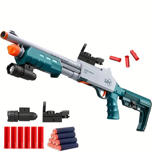 Soft Bullet Sniper Rifle with Scope Toy JH2027C Shell Throwing Design Toy Shotgun-Variant1（ US Stock）